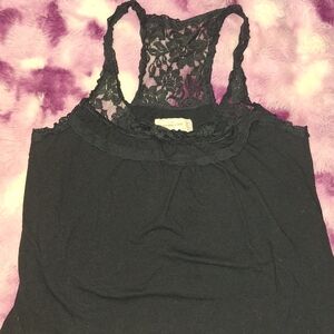 Ambercrombie and Fitch Black Lace Trim Tank Top